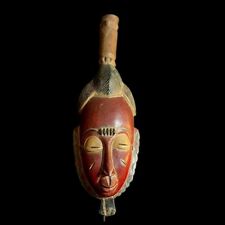 Vintage Hand Carved Wooden Tribal African Art Face Mask African Guro Baule-9800 picture