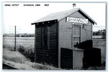 c1953 CB&Q Depot Shannon Iowa Railroad Train Depot Station RPPC Photo Postcard picture
