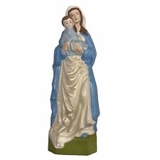Vtg Hand Painted MADONNA & CHILD STATUE Virgin Mary Baby Jesus Catholic 12.75