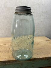 1 - Vintage Atlas Mason Half-Gallon (1) Green Blue jars no Damage 1858 picture