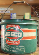 Vintage Advertising JESCO Lubricant 25 lb Lubricant Metal Can Wood Handle picture