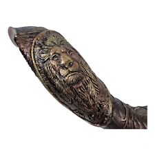 Shofar Yemenite Kudu Horn 38'' Leather Plated 3D Decorated Lion of judah + Stand picture