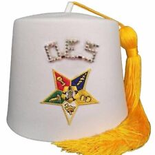 OES Order of the Eastern Star OES Rhinestone White Fez- OFF White OES Fez picture