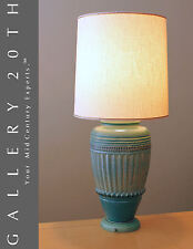 GREEK HOLLYWOOD REGENCY MID CENTURY MODERN TABLE LAMP VTG BLUE 60'S ATOMIC picture