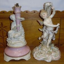 Two Antique / Early Porcelain Figural Compote Or Lamp Bases picture