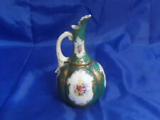 Vintage Hand Painted Floral Pitcher or Ewer w/ Gold Accents 7