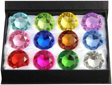 40mm Diamond Gift Home Decor Jewel Round Cut Crystal Paperweight Box Set (12pcs) picture