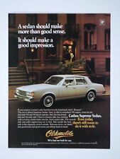 1982 Oldsmobile Cutlass Supreme Sedan Vintage White Original Print Ad 8.5 x 11