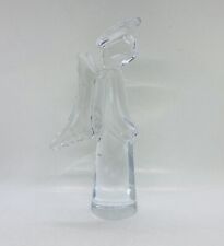 Rare 1970s Crystal Glass Abstract Praying Angel Figurine 9” Large Art Decor 33 picture