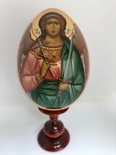 ST. MIKLE RELIGIOS EGG ,RUSSIAN ,UNIQUE ,WOODEN HAND MADE picture