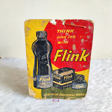 1950s Vintage Think & Ink With Flink Advertising Cardboard Sign Old CB768 picture