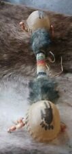 **AWESOME VINTAGE NATIVE AMERICAN  HAND MADE DOUBLE RAWHIDE SHAMAN  RATTLE ** picture