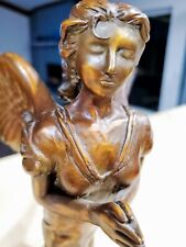ANGELIC HEAVY BRONZE PATINATED METAL sculpture signed MIKE ADAMS ANGEL VICTORY picture