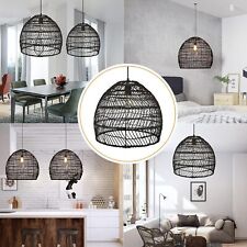 Rattan Woven Hanging Lamp Handmade Lampshade Pendant Fixture Shades Light Crafts picture
