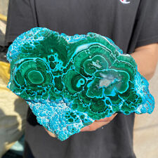 4.8lb Natural Chrysocolla/Malachite transparent cluster rough mineral sample picture