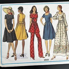 Vintage 1970s Vogue 2555 Basic Boho Cottagecore Dress Sewing Pattern 12 XS CUT picture