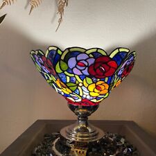 Vintage Tiffany Style Stained Glass Multicolored Stained  Lamp Shade picture