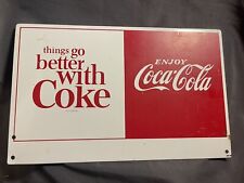 Vintage Original Coca Cola Rack Topper Things Go Better With Coke two sided picture