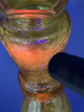 Vintage Amber Crackle Glass Vase Hand Blown Glassn  Blenko GLOWS Red/orange picture