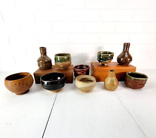 Vintage Yunomi Style Drinkware Set Japanese Studio Pottery Tea Cup (10) Set No.3 picture