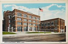 Omaha Nebraska South High School Street View Vintage Postcard c1920 picture