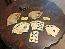 DECK OF VINTAGE CONGRESS 606 JULIA MARLOWE PLAYING CARDS LEATHER CASE COUNTERS picture