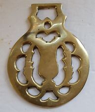 Vintage Wreath Center Polished Brass Horse Show Parade Medallion picture