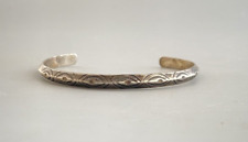 Old Pawn Navajo Sterling Silver Handstamped  Bracelet - picture