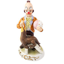 Vintage Price Products Bellmawr NJ Porcelain Clown with Seal and ball Figurine picture