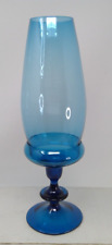 MCM Blue Glass 2 Piece Candleholder with Shade picture