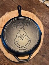 Lodge Williams Sonoma Exclusive Seasoned Cast Iron Holiday Grinch Skillet, 12