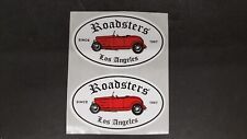 TWO L.A. ROADSTERS ROADSTER SINCE 1957 RED CAR STICKERS STICKER picture