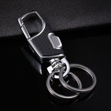 Men Creative Metal Faux Leather Key Chain Ring Keyfob Car Keyrings Keychain picture