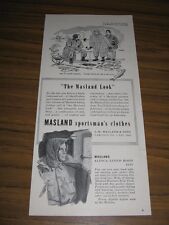1949 Print Ad Masland Sportsman's Clothes Ice Fishing Cartoon Carlisle,PA picture