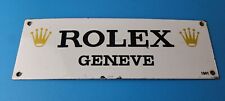 Vintage Rolex Luxury Watches Porcelain Sign - Geneve General Store Gas Pump Sign picture