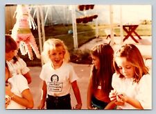 Kids w/ Hands FULL of CANDY Adorable Kid GERBER Shirt Vintage 3.5x5