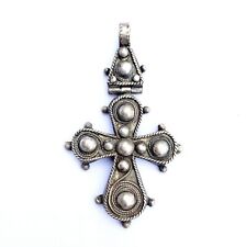 Large Silver Cross. Antique Ethiopian Handmade Orthodox Christian Cross Pendant picture