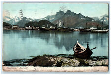 1909 Small and Big Boat Landing Nordland Norway Posted Antique Postcard picture
