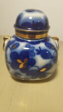 Russian Imperial Lomonosov Porcelain USSR Tea Caddy Cobal and 22 KT Gold picture