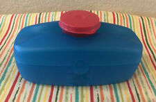 Tupperware Hot Dog Keeper Teal w/ Red Smidget New  picture