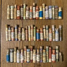 Lot of 52 VTG Glass Vials Porcelain Ceramic China Powder Paint Willoughby's Etc. picture