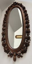 Coppercraft Guild Wall Mirror Vintage Ornate Rose 1970’s USA Molded Resin picture