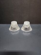 Vintage Clear Crystal Ribbed Fluted Taper Candlestick or Votive Holders Tabletop picture
