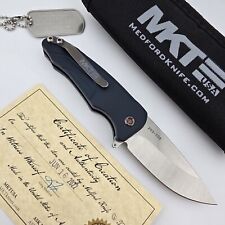 Medford Smooth Criminal Folding Knife Anodized Blue Handle S35VN Flamed Hardware picture