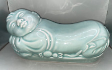 Vintage Chinese Porcelain Ding Kiln Celadon Glaze Fuwa Pillow 2’ Boy Opium Den picture