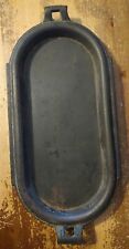 Vintage Cast Iron Long Oval Griddle Sad Iron #7 Two Handled Grill Pan Black picture