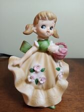 Vtg Lefton Japan Bisque Porcelain Bloomer Girl Figurine picture