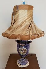 Vintage Victorian Themed Glass Table Lamp - Aqua Finial picture