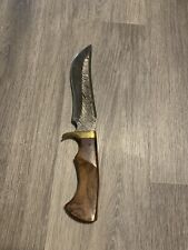 RARE DAMASCUS  HAND FORGE HUNTING CAMPING SURVIVAL BOWIE KNIFE  WOOD  SHEATH picture