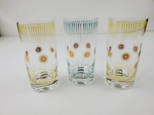 Fred Press Highball Glasses Atomic Sunburst (Set of 3) Blue and Yellow picture